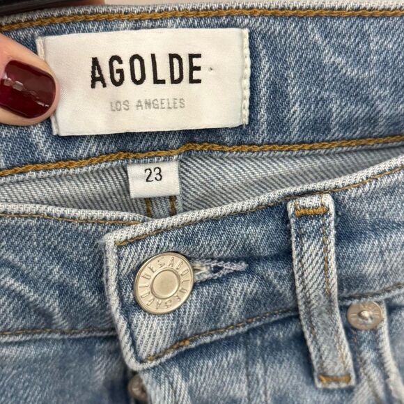 AGOLDE Women’s Nico Slim Jeans Size 23 Light Wash Skinny Button Fly - Picture 5 of 6